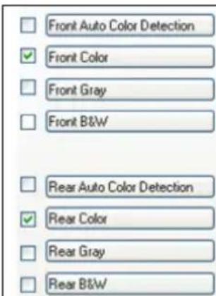 Front Auto Color Detection ✓ Front Color Front Gray Front B&W Rear Auto Color Detection ✓ Rear Color Rear Gray Rear B&W