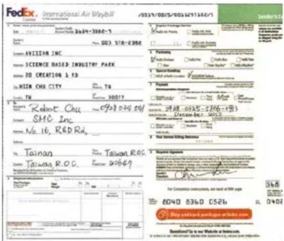 FedEx International Air Waybill Copyright: FedEx 1. Name: AVEI GROUP CO., LTD. Date: 2023-04-28 2023-05-27 Copyright: FedEx 1. Company: AVVISION INC. Name: SCIENCE BASED INDUSTRY PARK Name: 2D CREATION 1 RD. In: MIR ONE CITY. Date: TW Copyright: TW 1. Company: Robert Chu. Name: SHC Inc. Name: No. 16, RED Rd. Address: In: Taiwan. Name: Taiwan R.O.C. Copyright: Taiwan R.O.C. Copyright: Taiwan R.O.C. Copyright: Taiwan R.O.C. Copyright: Taiwan R.O.C. Copyright: Taiwan R.O.C. Copyright: Taiwan R.O.C. Copyright: Taiwan R.O.C. Copyright: Taiwan R.O.C. Copyright: Taiwan R.O.C. Copyright: Taiwan R.O.C. Copyright: Taiwan R.O.C. Copyright: Taiwan R.O.C. Copyright: Taiwan R.O.C. Copyright: Taiwan R.O.C. Copyright: TAIWAN OIL Date: 2023-04-28 2023-05-27 Copyright: TAIWAN OIL Date: 2023-04-28 2023-05-27 Copyright: TAIWAN OIL Date: 2023-04-28 2023-05-27 Copyright: TAIWAN OIL Date: 2023-04-28 2023-05-07 Copyright: TAIWAN OIL Date: 2023-04-28 2023-05-07 Copyright: TAIWAN OIL Date: 2023-04-28 2023-05-07 Copyright: TAIWAN OIL Date: 2023-04-28 2023-06-19 Copyright: TAIWAN OIL Date: 2023-04-28 2023-06-19 Copyright: TAIWAN OIL Date: 2023-04-28 2023-06-19 Copyright: TAIWAN OIL Date: 2023-04-28 2023-06- Copyright: TAIWAN OIL Date: 2023-04-28 2023-06- Copyright: TAIWAN OIL Date: 2023-04-28 2023-06- Copyright: TAIWAN OIL Date: 2023-04-28 2023-06- Copyright: TAIWANOIL Date: 2023-04-28 2023-06- Copyright: TAIWANOIL Date: 2023-04-28 2023-06- Copyright: TAIWANOIL Date: 2023-04-28 2023-06- Copyright: TAIWANOIL Date: 21111111111111111111111111111111111111111111111111111111111111111111111111111111111111111111111111111