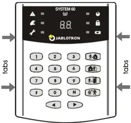 SYSTEM 60 8.8. JABLOTRON 1 2 3 4 5 6 7 8 9 F 0 N tabs tabs