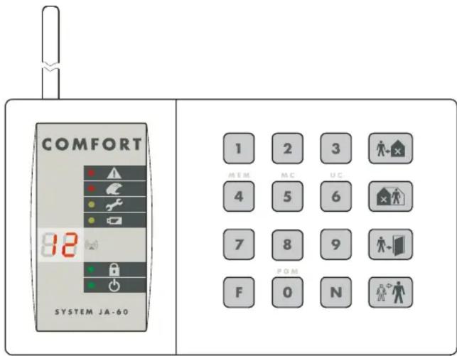 COMFORT SYSTEM JA-60 1 M M 4 7 F 1 2 5 8 P O M 3 U C 6 9 N