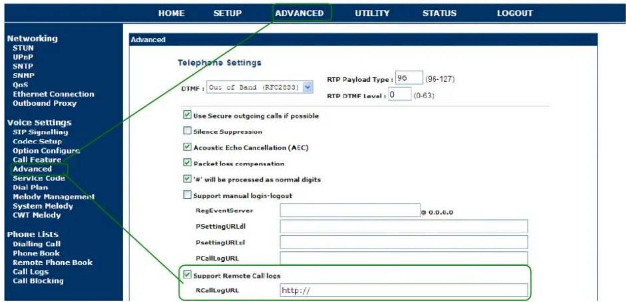 HOME SETUP ADVANCED UTILITY STATUS LOGOUT Networking STUN UPnP SNTP SNMP QoS Ethernet Connection Outbound Proxy Advanced Telephone Settings DTMF : Out of Band (RFC2633) RTP Payload Type : 96 (96-127) RTP DTMF Level : 0 (0-83) Use Secure outgoing calls if possible Silence Suppression Acoustic Echo Ca…