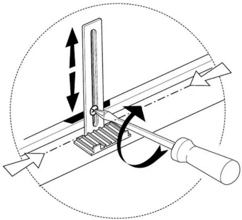 Diagram of a mechanical lever mechanism with directional arrows indicating motion (no text or symbols)