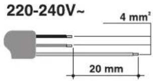 220-240V~ 4 mm², 20 mm