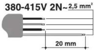 380-415V 2N~ 2.5 mm², 20 mm