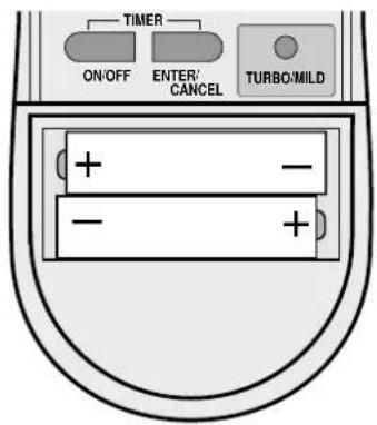 TIMER ON/OFF ENTER/ CANCEL TURBO/MILD + - - +