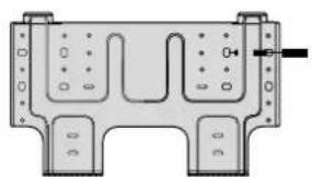 Technical diagram of a mechanical housing or enclosure with internal compartments and mounting flanges (no text or symbols)