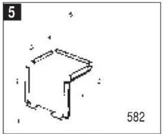 Simple line drawing of a 3D geometric shape resembling a cube with dashed lines and no text or symbols