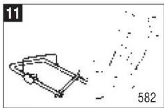 Simple line drawing of a boat with motion lines and scattered dots, no text or symbols present