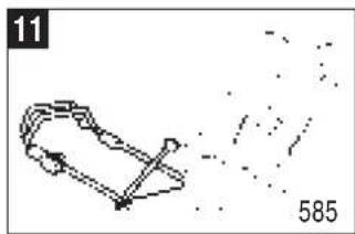 Simple line drawing of a boat with motion lines and scattered dots, no text or symbols present.