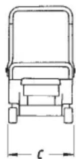 Technical line drawing of a mechanical component with labeled dimension 'c' (no text or symbols beyond the label)