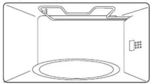 Simple line drawing of a rectangular enclosure with a circular base and a small wall-mounted panel (no text or symbols)