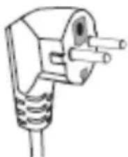Line drawing of a plug with three leads (no text or symbols)