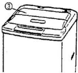 Line drawing of a printer front panel with no text or symbols