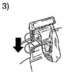 Diagram of a mechanical device with a downward arrow indicating force or movement (no text or symbols present)