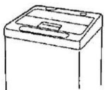 Simple line drawing of a rectangular battery casing with two terminals (no text or symbols)