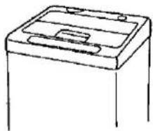 Simple line drawing of a rectangular electronic component with a lid and mounting holes (no text or symbols)