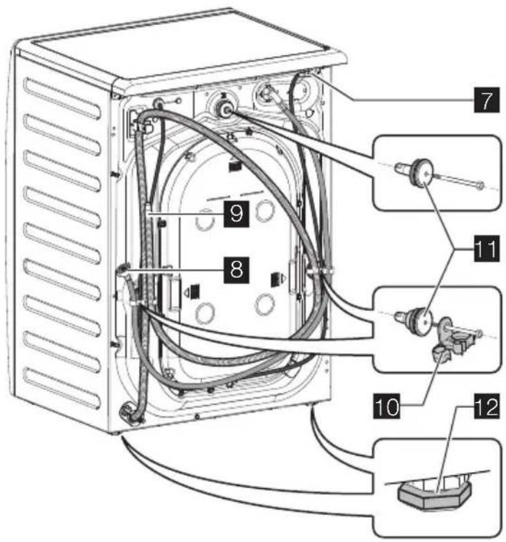Technical diagram of an internal device with numbered components, likely a rack-mounted or electrical enclosure.