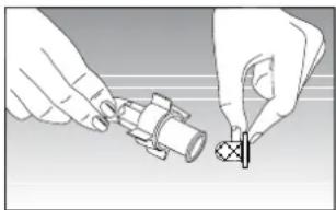 Illustration of hands holding a mechanical component with a cross mark, no text or symbols present