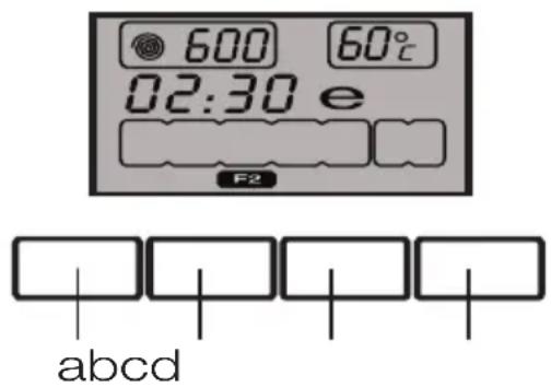 600 60°C 02:30 e F2 abcd
