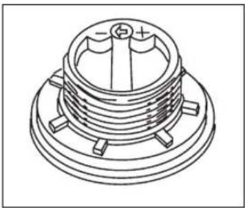 Technical line drawing of a mechanical component with no visible text or symbols