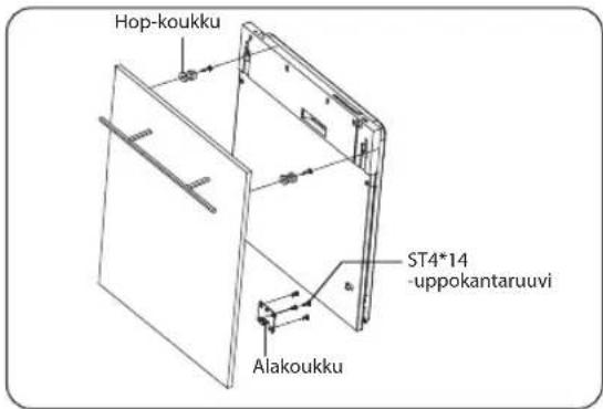 Yläkoukku, ST4*14 uppokantaruuvi, alakoukku