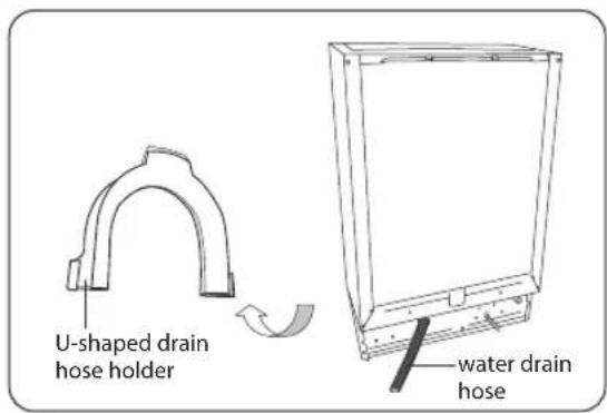 U-shaped drain hose holder water drain hose