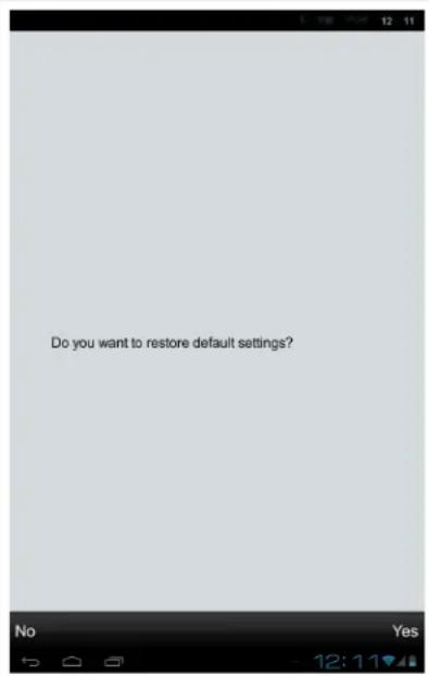 Do you want to restore default settings?