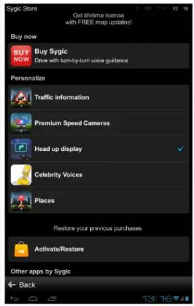 Sygic Store Get lifetime license with FREE map updates! Buy now BUY NOW Buy Sygic Drive with turn-by-turn voice guidance Personalize Traffic information Premium Speed Cameras Head up display Celebrity Voices Places Restore your previous purchases Activate/Restore Other apps by Sygic Back