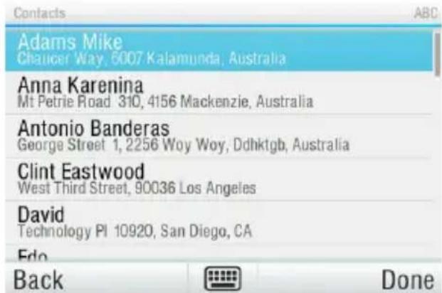 Contacts ABC Adams Mike Chaucer Way, 6007 Kalamunda, Australia Anna Karenina Mt Petrie Road 310, 4156 Mackenzie, Australia Antonio Banderas George Street 1, 2256 Woy Woy, Ddhktgb, Australia Clint Eastwood West Third Street, 90036 Los Angeles David Technology PI 10920, San Diego, CA Edo Back Done