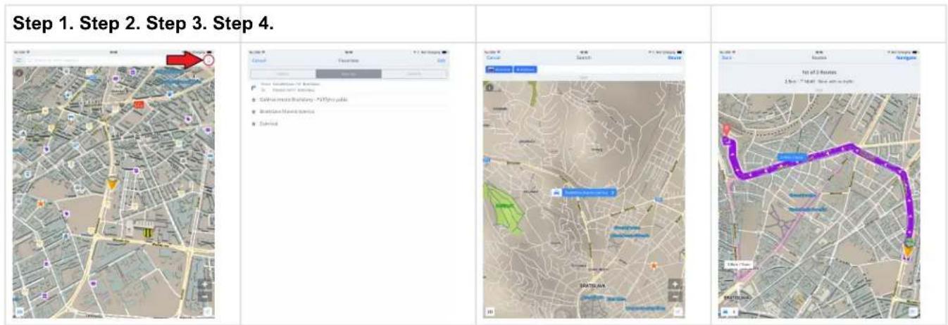 Sygic GPS Navigation iOS - Navigating to a Favourite/History/Contact - 1