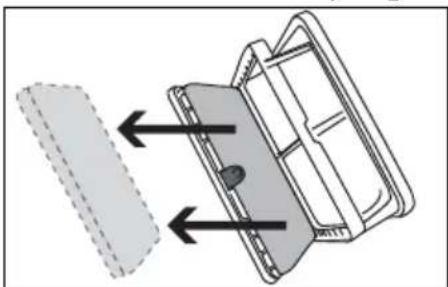 Diagram of a mechanical component with arrows indicating direction, no text or symbols present