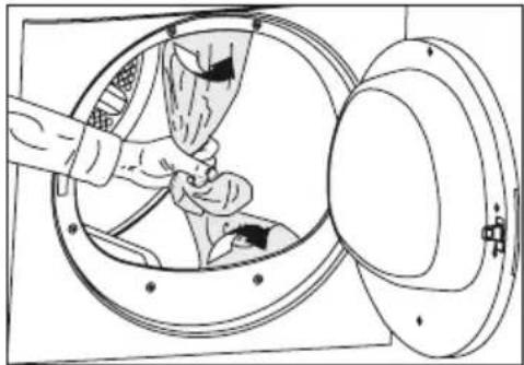 Diagram of a hand inserting a component into a circular device, showing internal components and wiring.