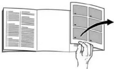 Illustration showing a hand holding a folded document with an arrow indicating the right-hand rule for inserting or modifying a grid.