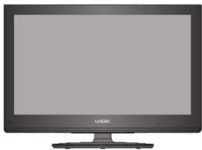 Front view of a black LOGIC desktop computer monitor (no visible text or symbols on screen)