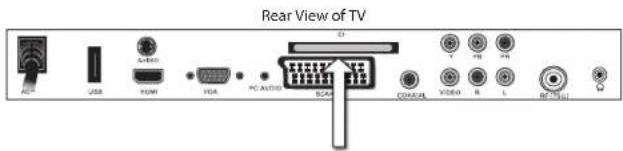 Rear View of TV USB HDMI PC PC AUDIO SCAN VOCAS VIDEO R L RF USB