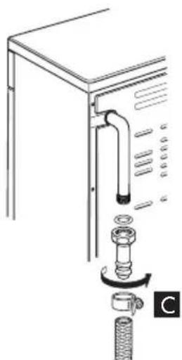 Technical diagram of a mechanical assembly with a valve, bolts, and a threaded rod.