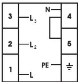 3—L₃ 2—L₂ 1—L N 4 5 PE ±