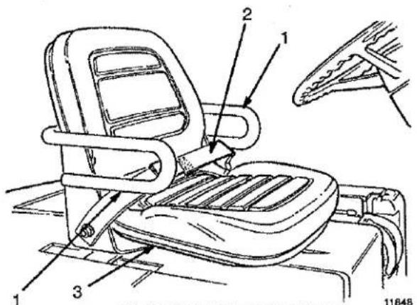 Technical diagram of a car seat assembly with numbered parts and labeled parts