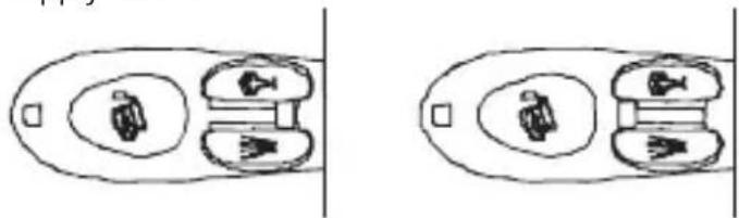 Two identical hand-drawn diagrams showing internal compartments with circular elements and directional arrows, no text or symbols present.