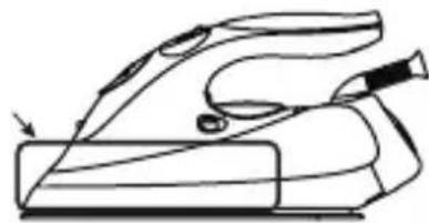 Line drawing of a mechanical device with a pen and inkwell (no text or symbols)