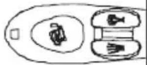 Top-down schematic of a vehicle's rearview and side view showing two compartments with no text or symbols.
