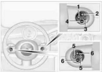 Technical diagram showing a mechanical component with numbered parts and a tool interacting with the center.