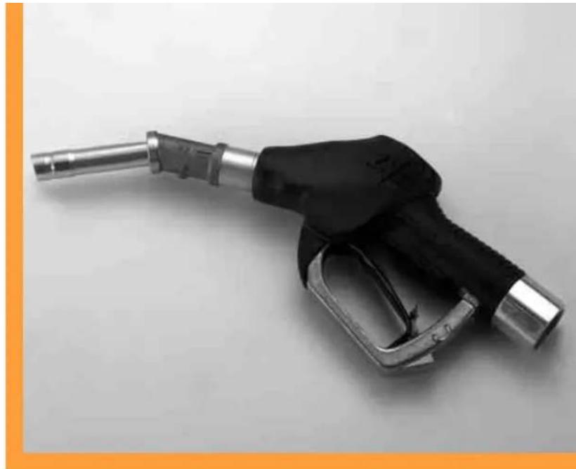 Black and silver fuel pump nozzle against a plain background (no text or symbols visible)