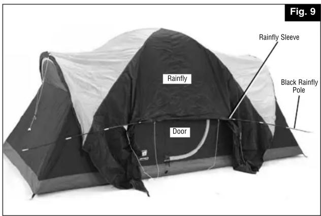 Fig. 9 Rainfly Sleeve Black Rainfly Pole Rainfly Door