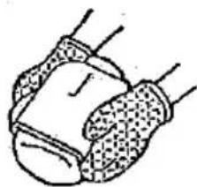 Illustration of two gloves with textured soles, no text or symbols present