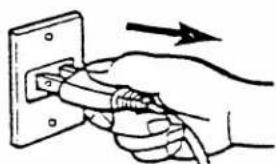 Hand inserting wires into an electrical outlet with a right-pointing arrow (no text or symbols)