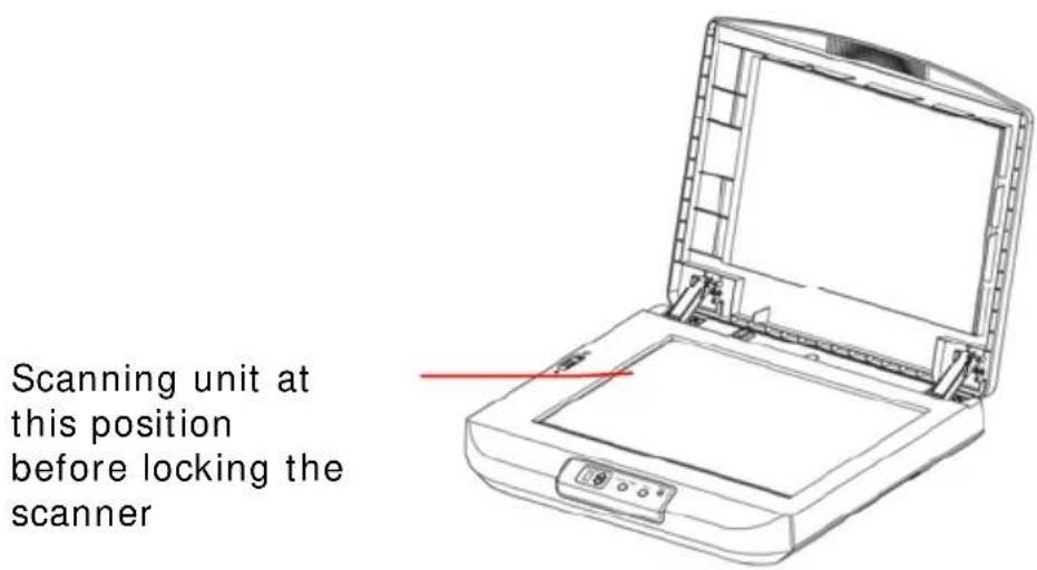 Scanning unit at this position before locking the scanner