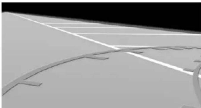 Abstract 3D rendering of curved white lines on a gray background, no text or symbols present
