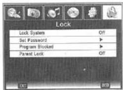 Lock Lock System Off Set Password > Program Blocked > Parent Lock Off
