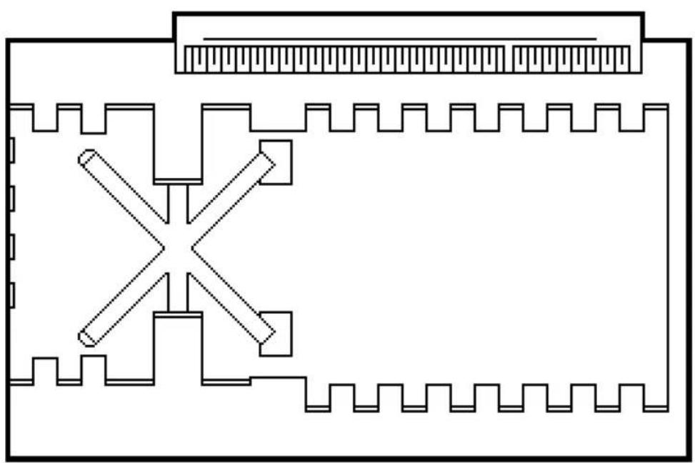 Pure architectural floor plan lines without any text, numbers, or symbols